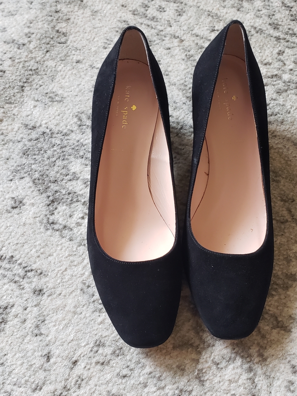 kate spade Black Suede Rounded Toe Pumps